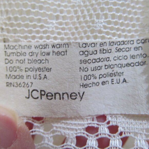 JC Penney Set of 3 Floral Lace Curtains Ivory Cream Scalloped Edges 72 x 42.5" - Picture 13 of 16